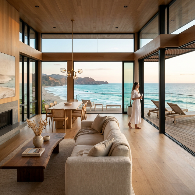 Luxury beach house interior